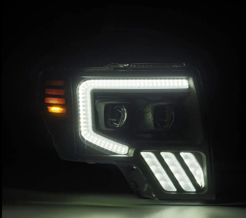 AlphaRex 09-14 Ford F-150 PRO-Series Projector Headlights Plank Style Black w/Activ Light/Seq Signal - Image 2