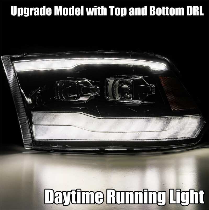 AlphaRex 09-18 Dodge Ram 1500HD LUXX LED Proj Headlights Plnk Style Blk w/Activ Light/Seq Signal/DRL - Image 3
