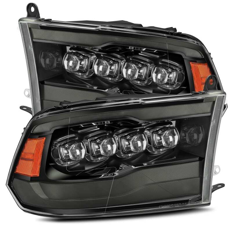 AlphaRex 09-18 Dodge Ram 1500HD NOVA LED Projector Headlights Plank Style Design Alpha Black w/DRL - Image 2