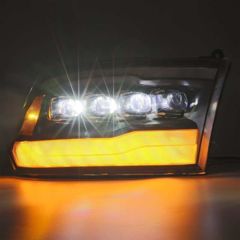 AlphaRex 09-18 Dodge Ram 1500HD NOVA LED Projector Headlights Plank Style Design Alpha Black w/DRL - Image 3