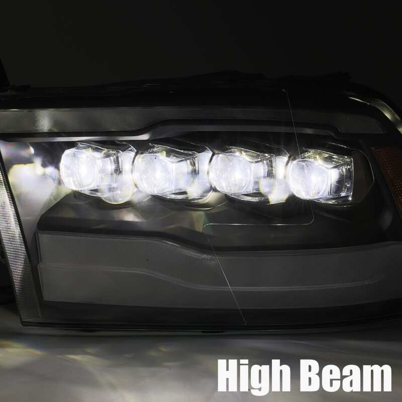 AlphaRex 09-18 Dodge Ram 1500HD NOVA LED Projector Headlights Plank Style Design Alpha Black w/DRL - Image 7