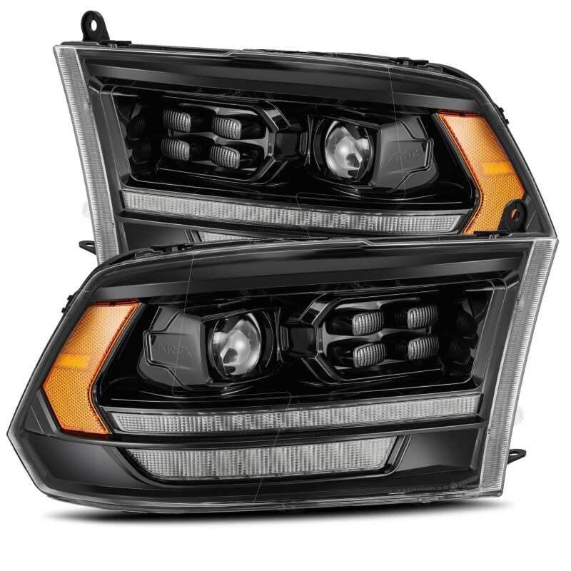 AlphaRex 09-18 Dodge Ram 1500HD PRO-Series Proj Headlights Plank Style Alpha Black w/Seq Signal/DRL - Image 2