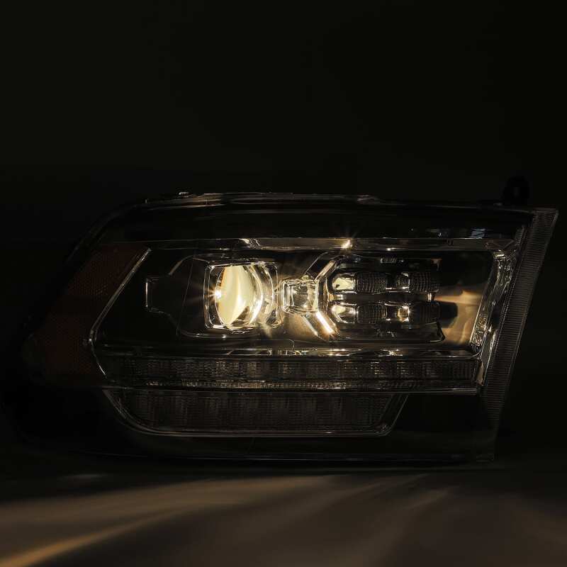 AlphaRex 09-18 Dodge Ram 1500HD PRO-Series Proj Headlights Plank Style Alpha Black w/Seq Signal/DRL - Image 4
