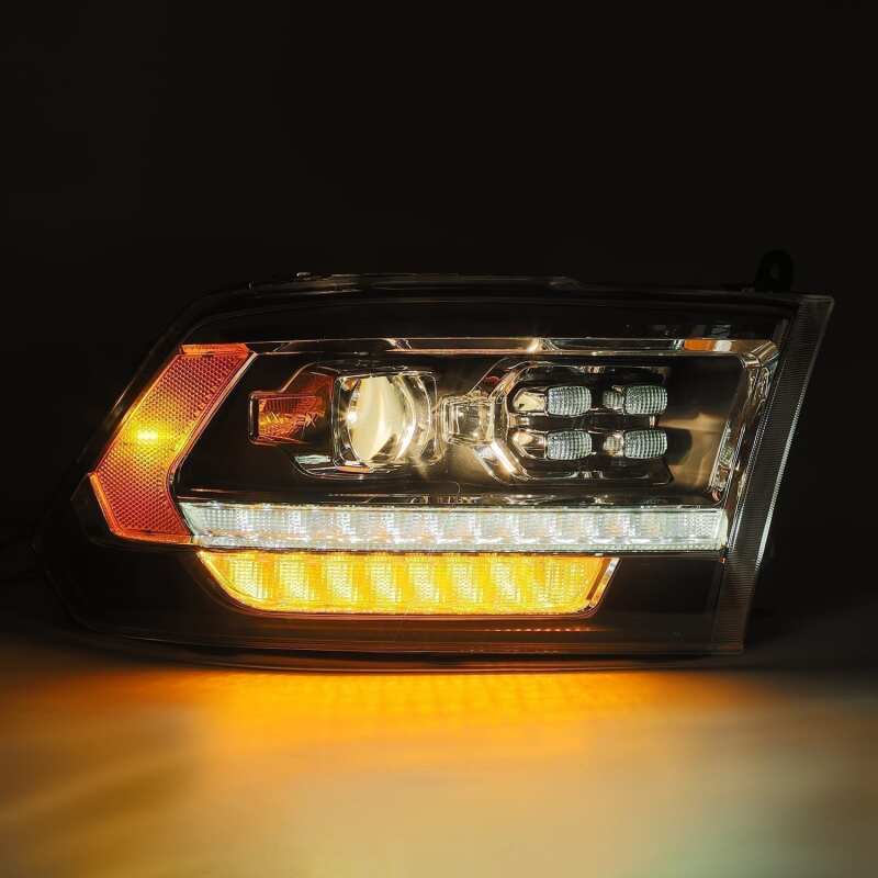 AlphaRex 09-18 Dodge Ram 1500HD PRO-Series Proj Headlights Plank Style Alpha Black w/Seq Signal/DRL - Image 6