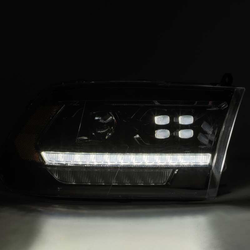 AlphaRex 09-18 Dodge Ram 1500HD PRO-Series Proj Headlights Plank Style Alpha Black w/Seq Signal/DRL - Image 7