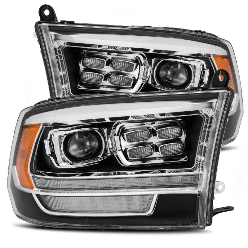 AlphaRex 09-18 Dodge Ram 2500 LUXX LED Proj Headlights Plank Style Black w/Activ Light/DRL - Image 6