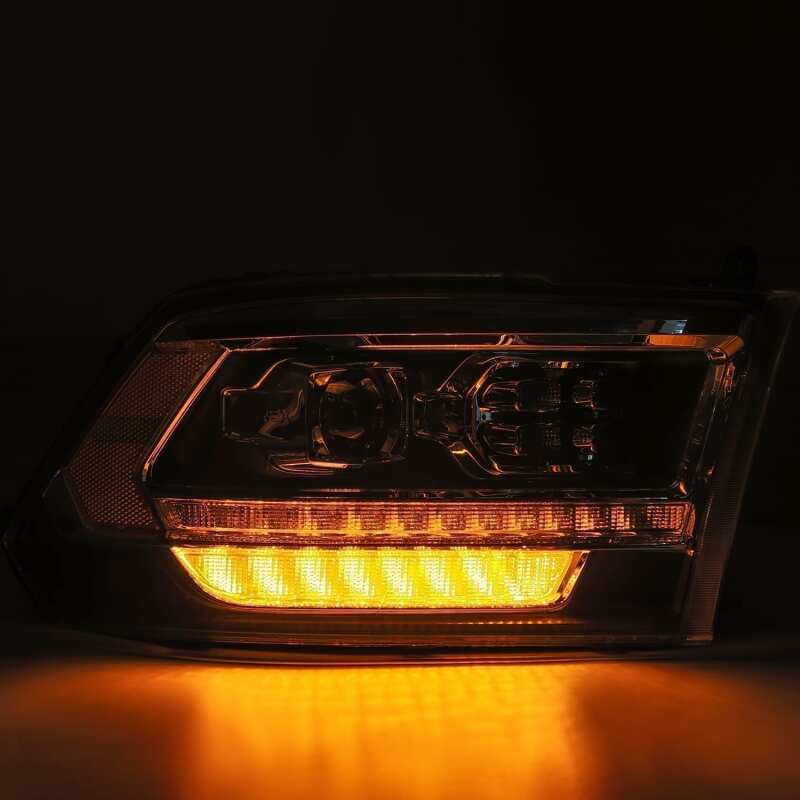 AlphaRex 09-18 Dodge Ram 2500HD LUXX LED Proj Headlights Plank Style Black w/Seq Signal/Smoked DRL - Image 3