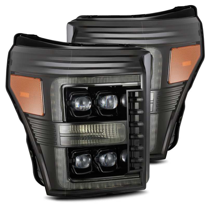 AlphaRex 11-16 Ford F-350 SD NOVA LED Proj Headlights Plank Style Alpha Blk w/Activ Light/Seq Signal - Image 2