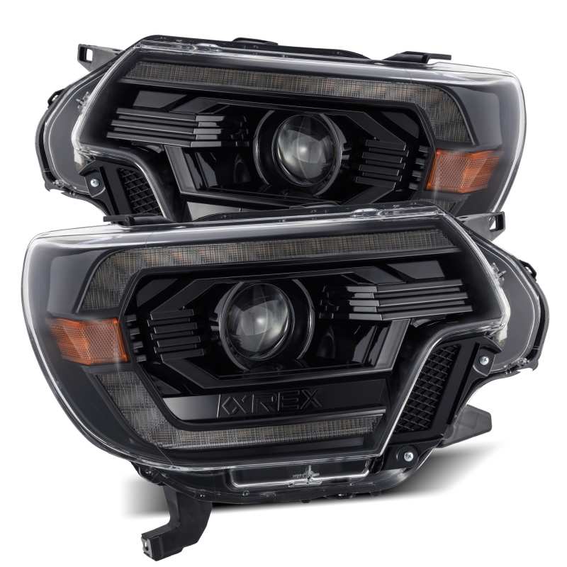 AlphaRex 12-15 Toyota Tacoma PRO-Series Projector Headlights Plank Style Alpha Black w/DRL - Image 4