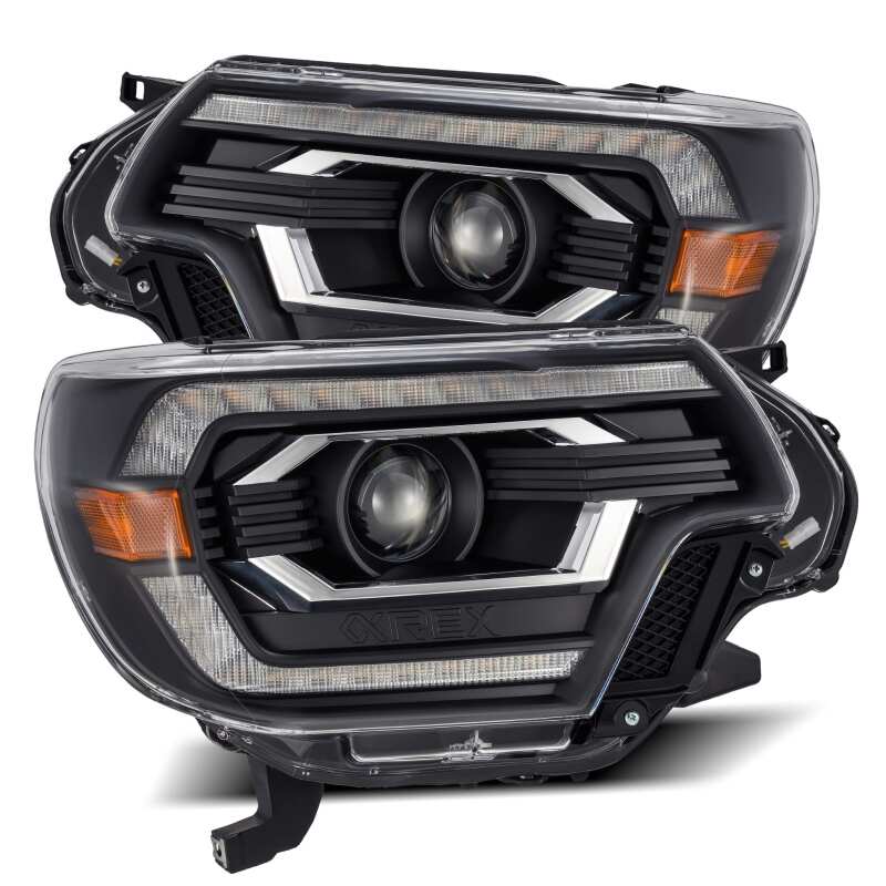 AlphaRex 12-15 Toyota Tacoma PRO-Series Projector Headlights Plank Style Black w/DRL - Image 3