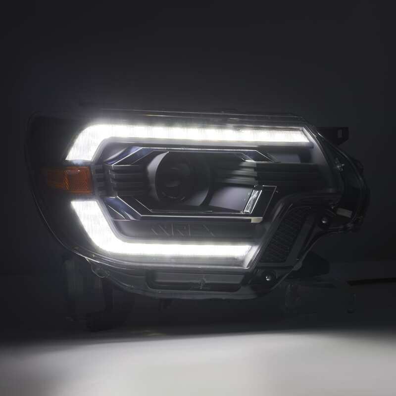 AlphaRex 12-15 Toyota Tacoma PRO-Series Projector Headlights Plank Style Black w/DRL - Image 4