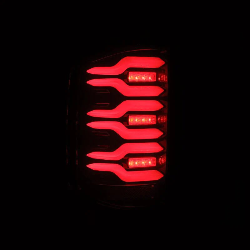 AlphaRex 14-18 Chevy Silverado 1500 Luxx-Series LED Tail Lights Black/Red w/Activ Light/Seq Signal - Image 2