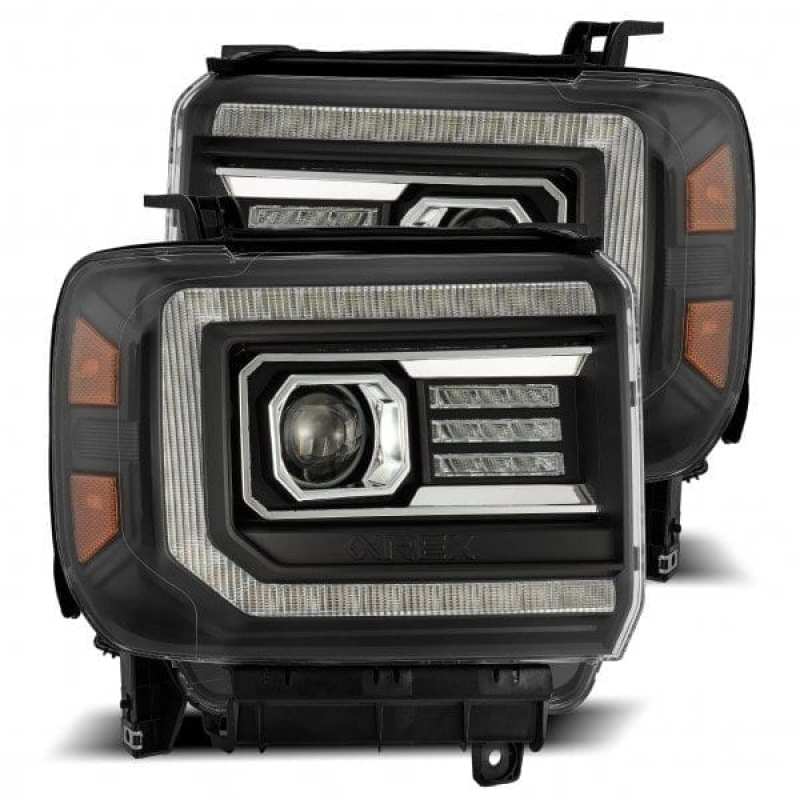 AlphaRex 14-18 GMC Sierra LUXX LED Proj Headlights Plank Style Black w/Activ Light/Seq Signal/DRL - Image 7