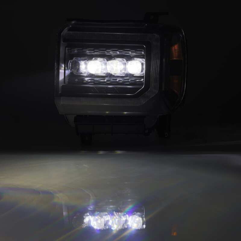 AlphaRex 14-18 GMC Sierra NOVA LED Proj Headlights Plank Style Black w/Activ Light/Seq Signal/DRL - Image 4