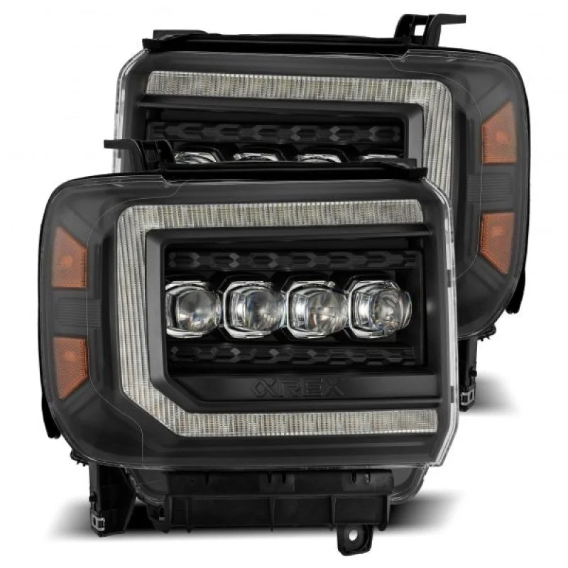 AlphaRex 14-18 GMC Sierra NOVA LED Proj Headlights Plank Style Black w/Activ Light/Seq Signal/DRL - Image 7