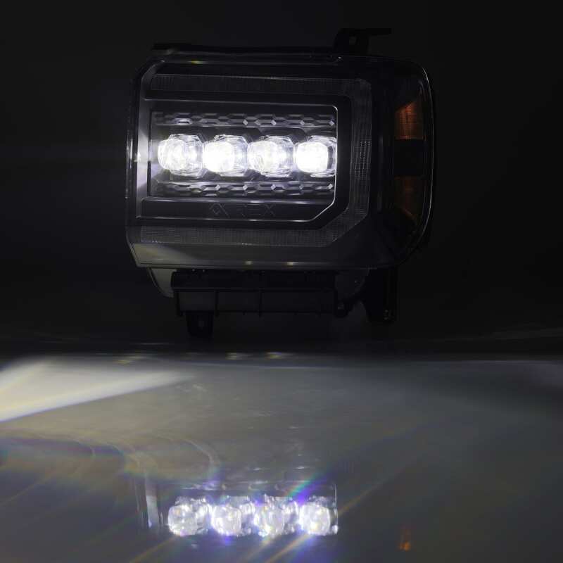AlphaRex 14-18 GMC Sierra NOVA LED Proj Headlights Plank Style Black w/Activ Light/Seq Signal/DRL - Image 8