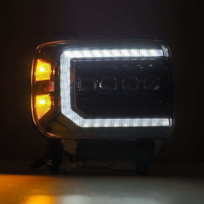 AlphaRex 14-18 GMC Sierra NOVA LED Proj Headlights Plnk Style Alpha Blk w/Activ Light/Seq Signal/DRL - Image 8