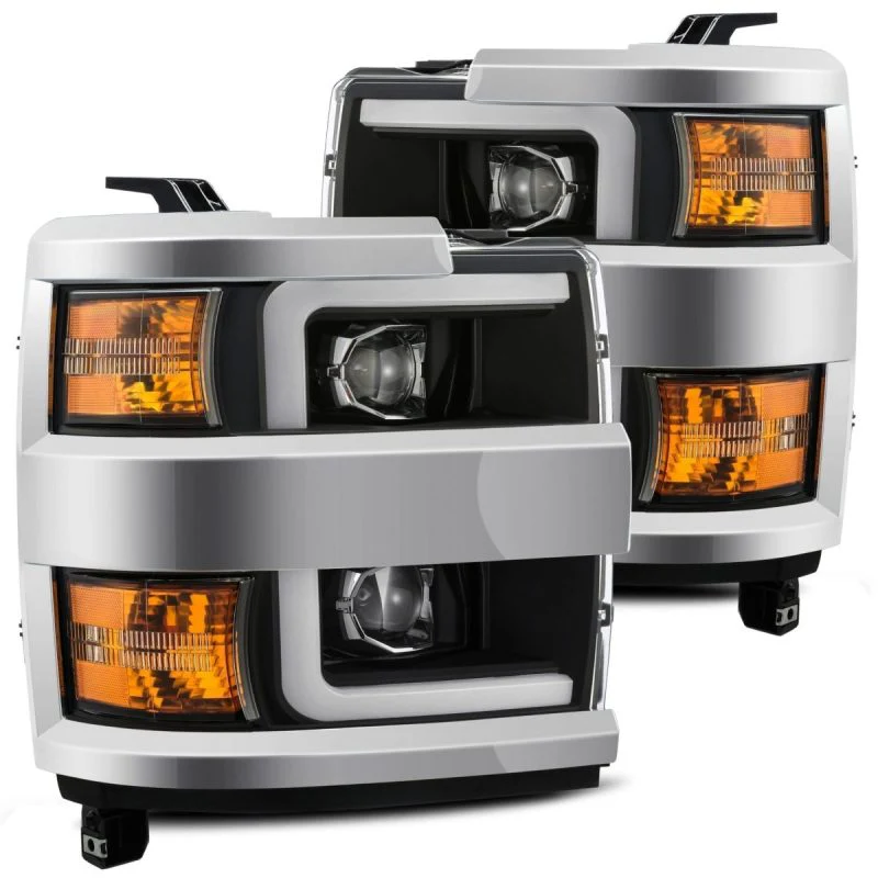 AlphaRex 15-19 Chevy 2500HD PRO-Series Proj Headlights Plank Style Blk w/Activ Light/Seq Signal/DRL - Image 4