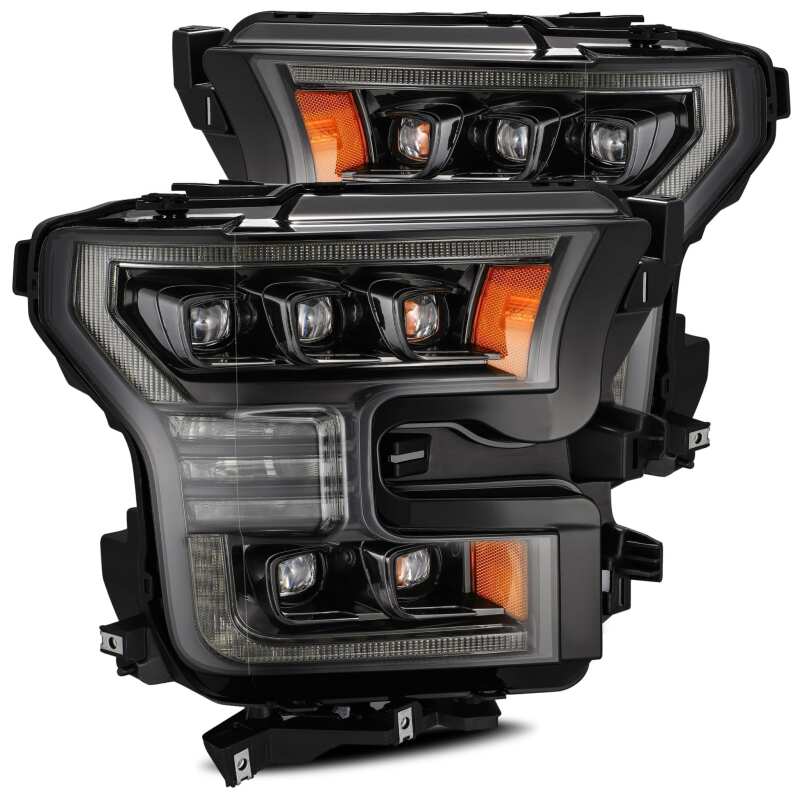 AlphaRex 17-20 Ford Raptor NOVA LED Proj Headlights Plank Style Alpha Black w/Activ Light/Seq Signal - Image 2
