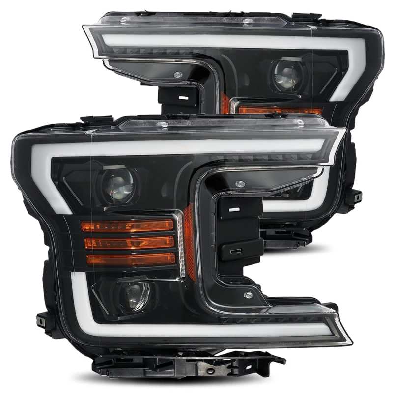 AlphaRex 18-19 Ford F-150 PRO-Series Proj Headlights Plank Style Gloss Blk w/Activ Light/Seq Signal - Image 2