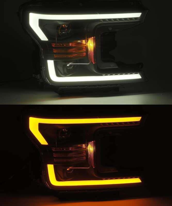AlphaRex 18-19 Ford F-150 PRO-Series Proj Headlights Plank Style Gloss Blk w/Activ Light/Seq Signal - Image 5