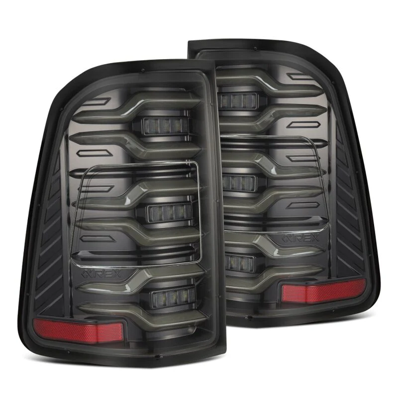 AlphaRex 19-21 Dodge Ram 1500 Luxx-Series LED Tail Lights Alpha-Black w/Activ Light/Seq Signal - Image 2
