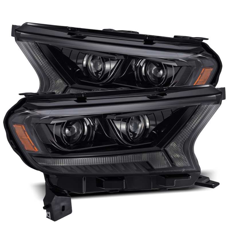 AlphaRex 19-21 Ford Ranger LUXX LED Proj Headlights Plank Style Alpha Black w/Seq Signal/DRL - Image 6