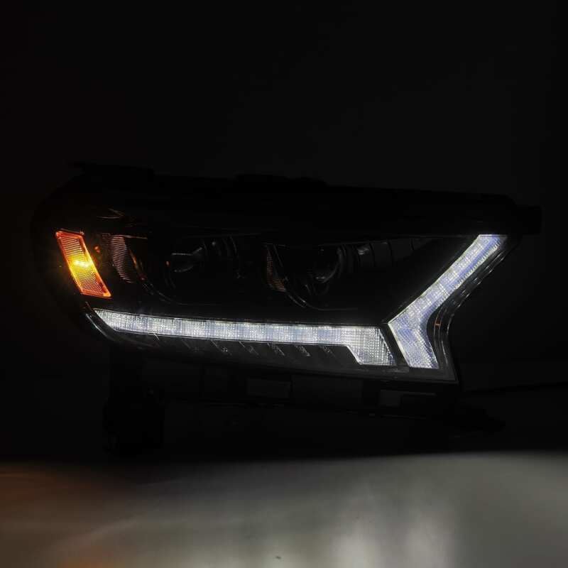 AlphaRex 19-21 Ford Ranger LUXX LED Proj Headlights Plank Style Alpha Black w/Seq Signal/DRL - Image 8