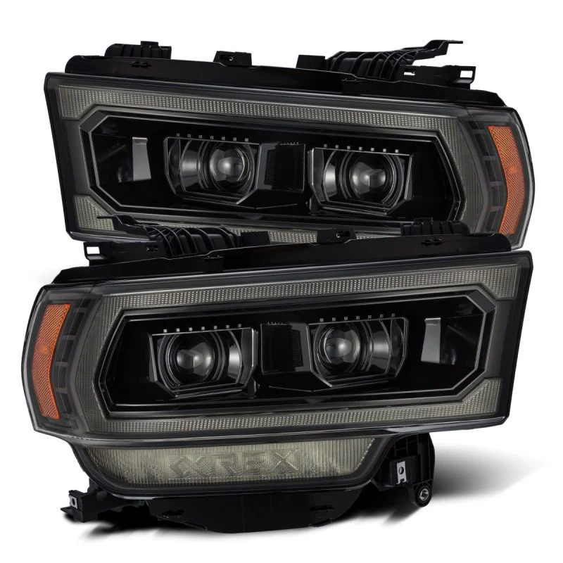 AlphaRex 19-21 Ram 2500 LUXX LED Proj Headlights Plank Style Alpha Blk w/Activ Light/Seq Signal/DRL - Image 7
