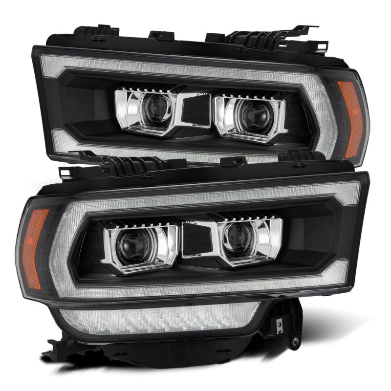 AlphaRex 19-21 Ram 2500 LUXX LED Proj Headlights Plank Style Black w/Activ Light/Seq Signal/DRL - Image 8