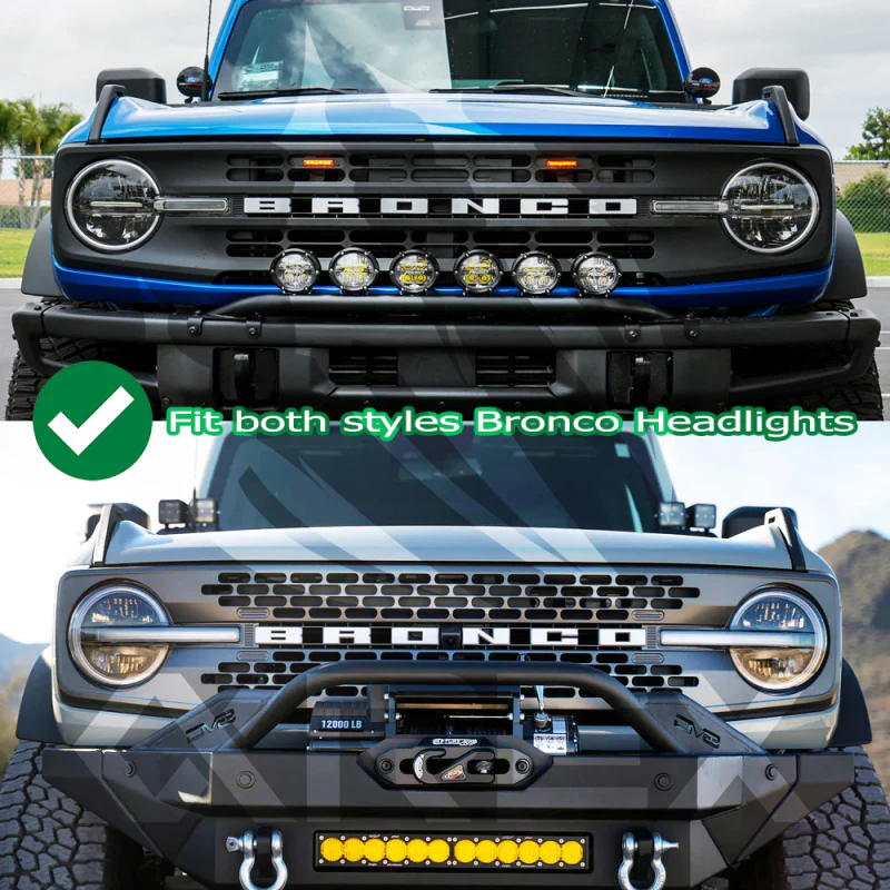 AlphaRex 21-23 Ford Bronco NOVA LED Projector Headlights Black - Image 6