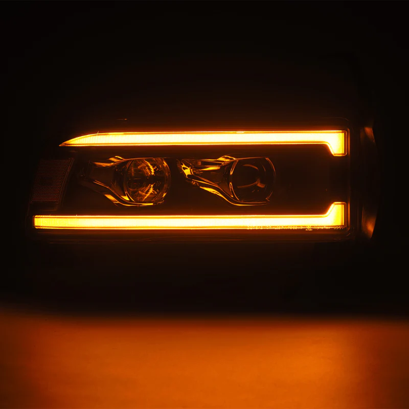 AlphaRex 94-01 RAM 1500 LUXX LED Proj Headlights Blk w/Activ Light/Seq Signal/SB DRL - Image 3