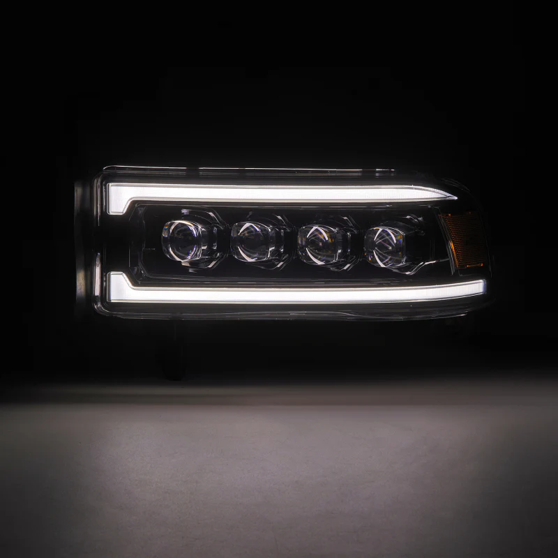 AlphaRex 94-01 RAM 1500 NOVA LED Proj Headlights Alpha-Blk w/Activ Light/Seq Signal/SB DRL