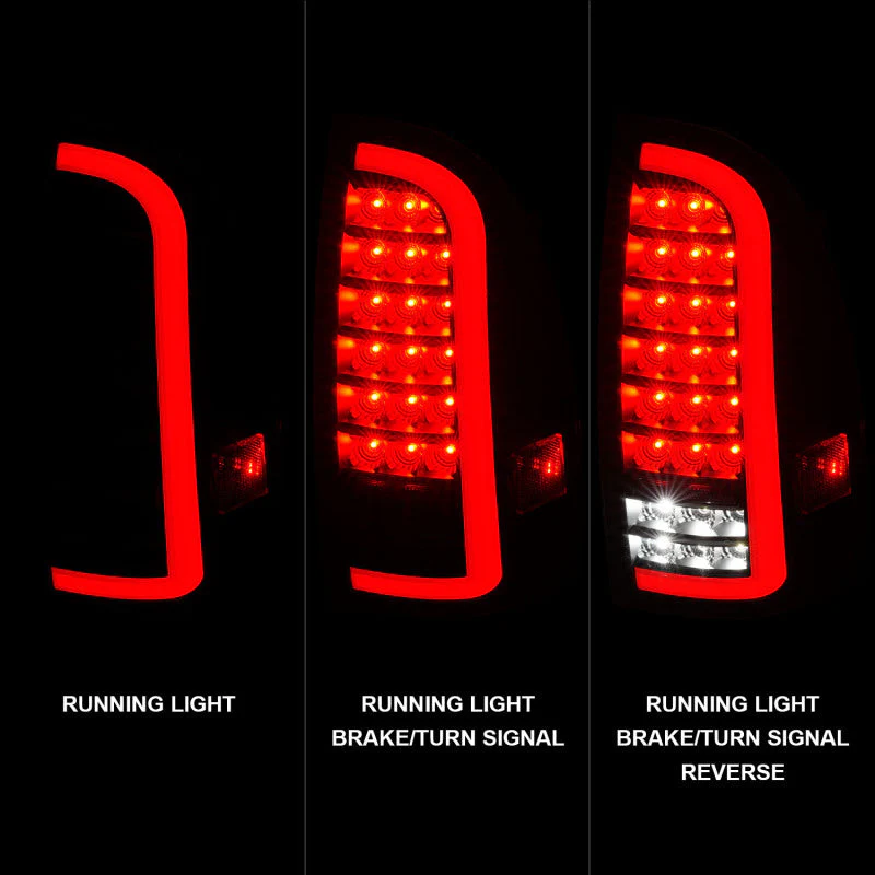 ANZO 05-15 Toyota Tacoma Full LED Tail Lights w/Light Bar Sequential Black Housing Clear Lens - Image 13