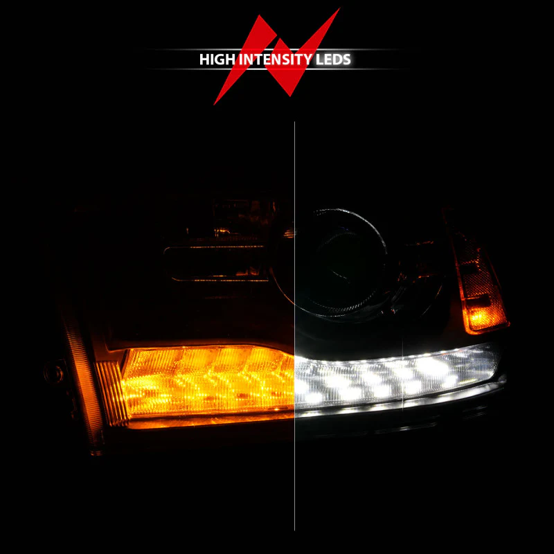 ANZO 09-18 Dodge Ram 1500/2500/3500 LED Plank Style Headlights Switchback + Sequential - Matte Black - Image 12