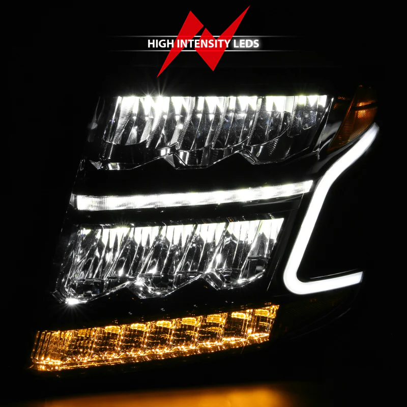 ANZO 15-20 Chevy Tahoe/Suburban LED Light Bar Style Headlights Black w/Sequential w/DRL w/Amber - Image 13