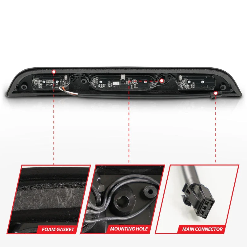 ANZO 15-20 Ford F-250 - F-550 LED Third Brake Light - Black Housing/Clear Lens - Image 6