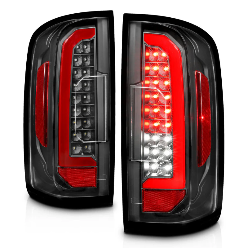 ANZO 15-21 Chevrolet Colorado Full LED Tail Lights w/ Red Lightbar Black Housing Clear Lens - Image 13