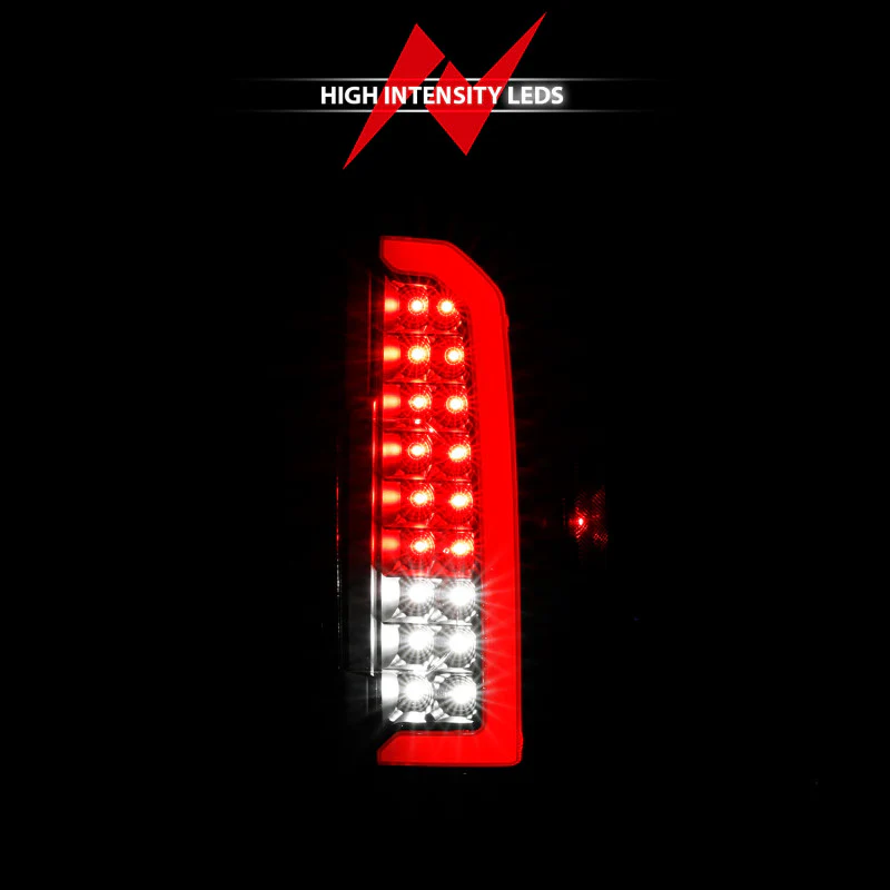 ANZO 15-21 Chevrolet Colorado Full LED Tail Lights w/ Red Lightbar Black Housing Clear Lens - Image 3