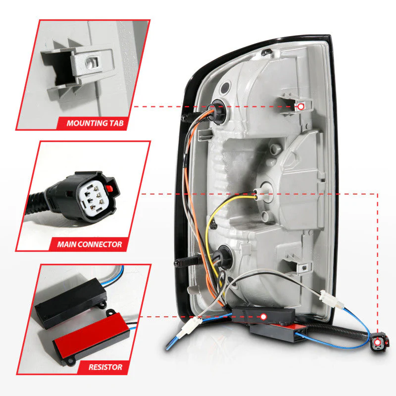 ANZO 15-21 Chevrolet Colorado Full LED Tail Lights w/ Red Lightbar Black Housing Clear Lens - Image 8