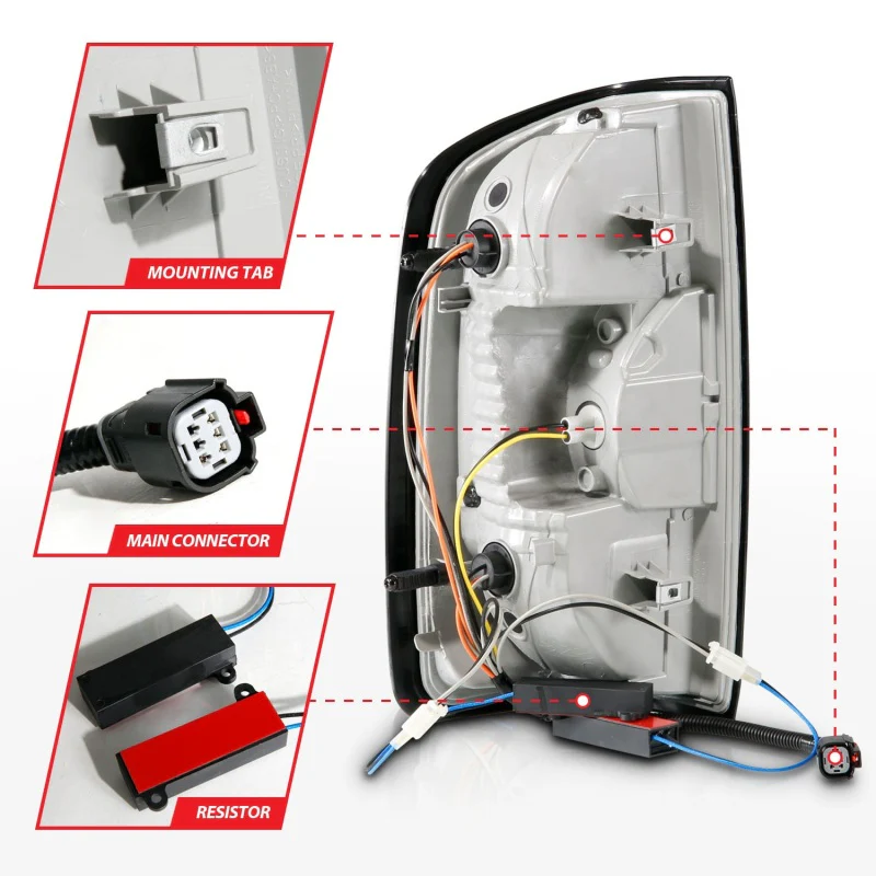 ANZO 15-21 Chevrolet Colorado Full LED Tail Lights w/ Red Lightbar Black Housing Clear Lens - Image 9
