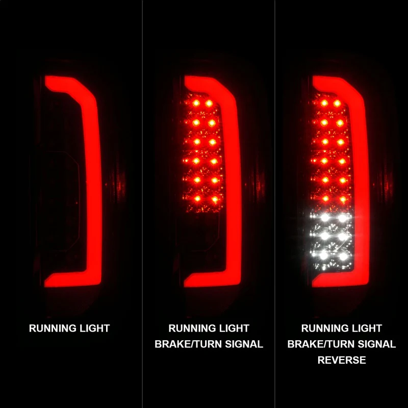 ANZO 15-21 Chevrolet Colorado Full LED Tail Lights w/ Red Lightbar Black Housing Smoke Lens - Image 14