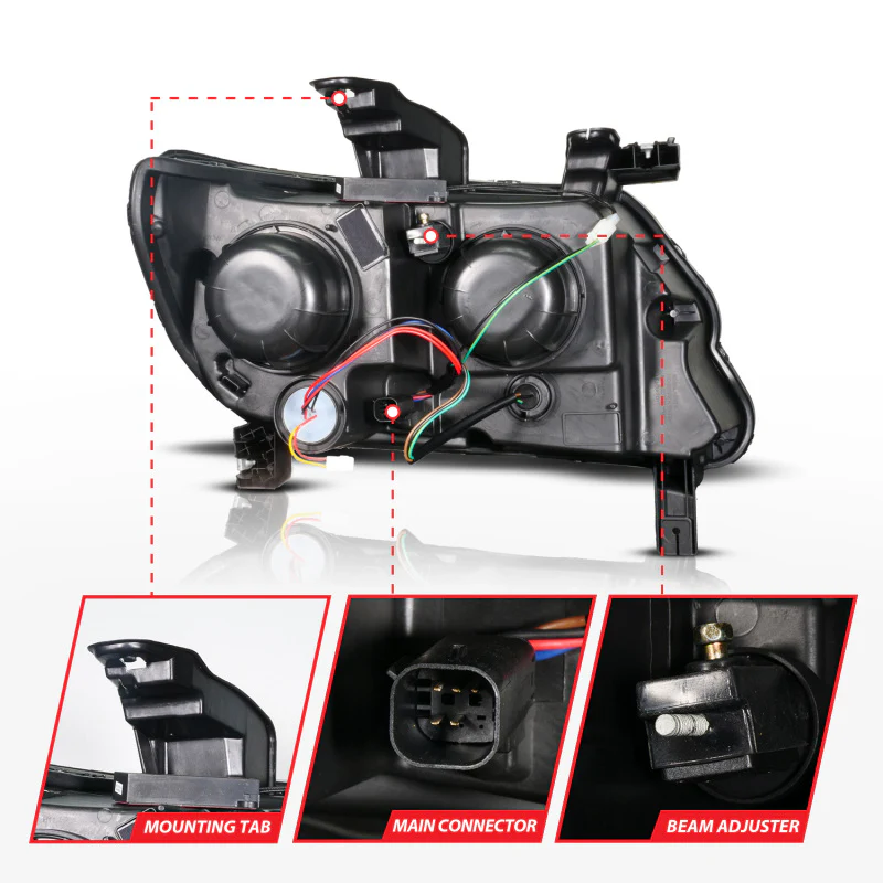 ANZO 15-22 Chevy Colorado Blk Housing Full LED DRL Projector Headlight w/ Sequential Light Bar - Image 3
