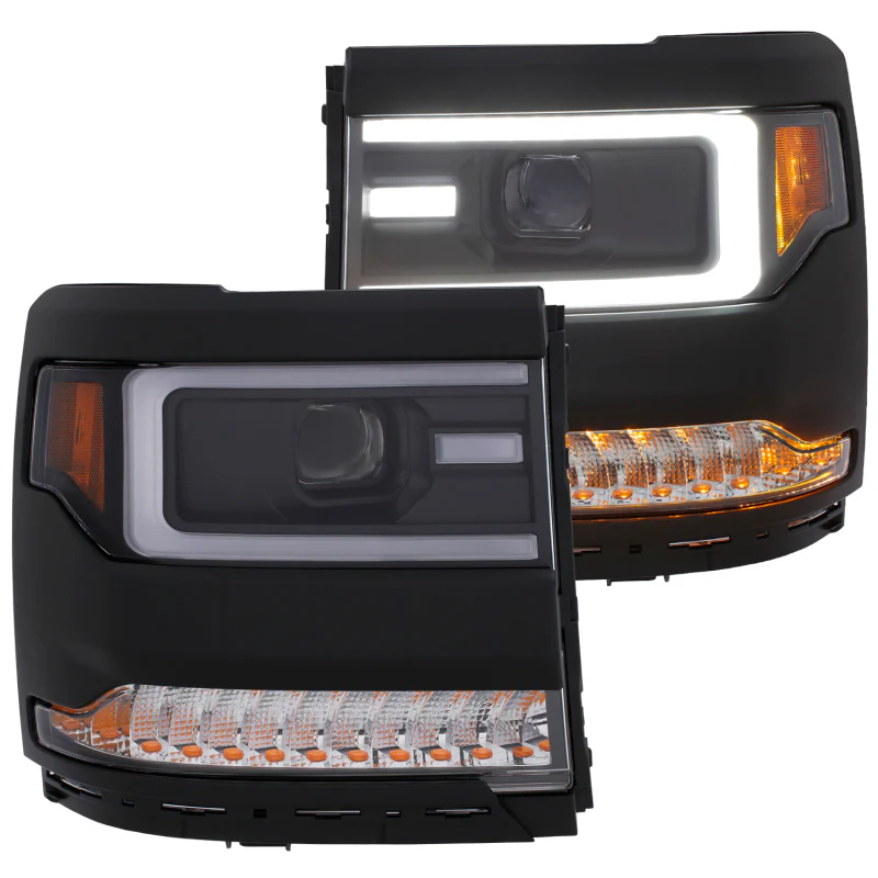ANZO 16-17 Chevy Silverado 1500 Prjctr. Headlight Plank Styl. w/Amber (Only Work w/HID Equip. Truck) - Image 2