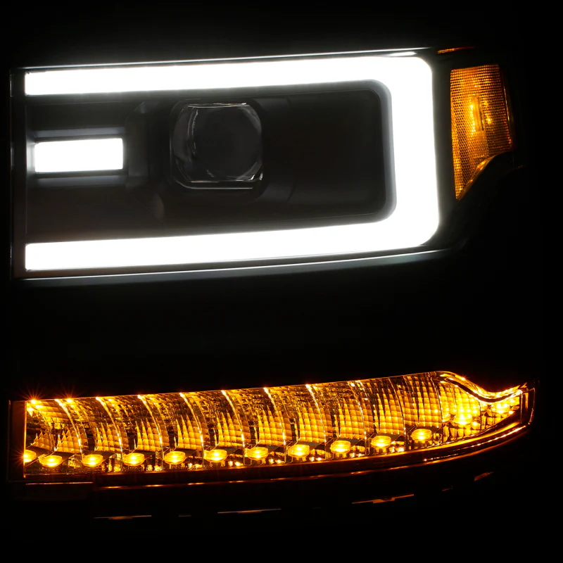 ANZO 16-17 Chevy Silverado 1500 Prjctr. Headlight Plank Styl. w/Amber (Only Work w/HID Equip. Truck) - Image 6