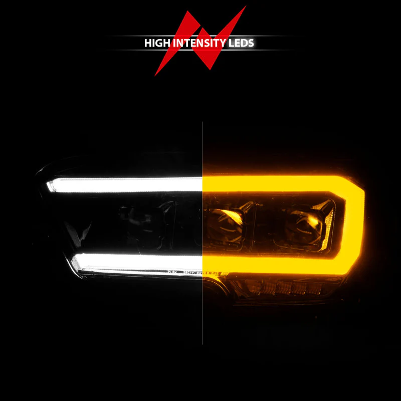 ANZO 16-22 Toyota Tacoma LED Projector Headlights w/ Light Bar Sequential Black Housing w/Initiation - Image 13
