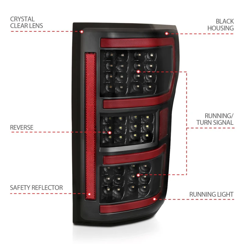 ANZO 18-19 Ford F-150 LED Taillights Black - Image 6
