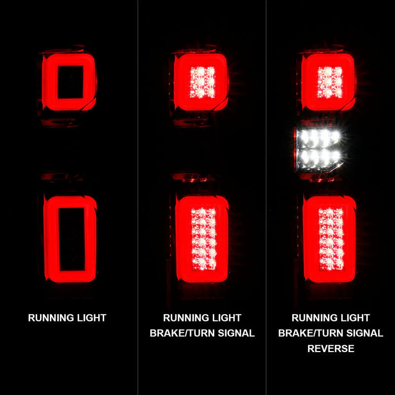 ANZO 19-21 Chevy Silverado Full LED Taillights Chrome Housing Red/Clear Lens G2 (w/C light Bars) - Image 9