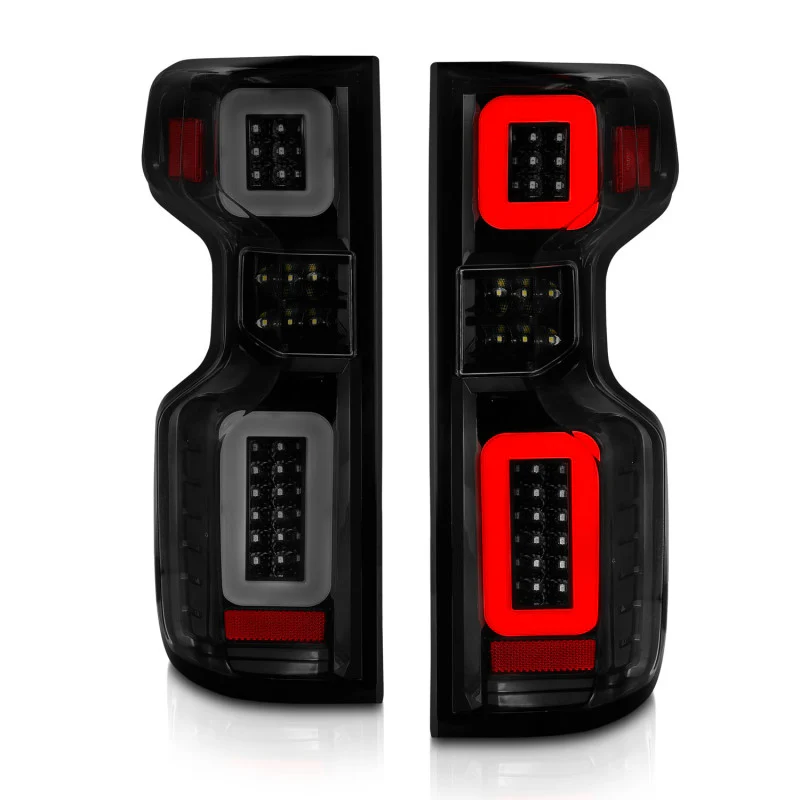 ANZO 19-21 Chevy Silverado Work Truck Full LED Taillights Blk Housing Smoke Lens G2 (w/C light Bars) - Image 11