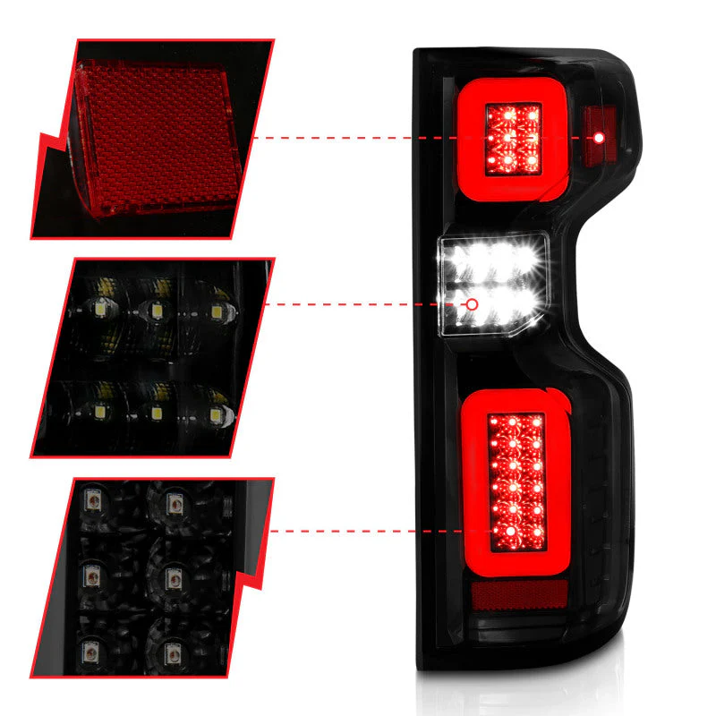 ANZO 19-21 Chevy Silverado Work Truck Full LED Taillights Blk Housing Smoke Lens G2 (w/C light Bars) - Image 12